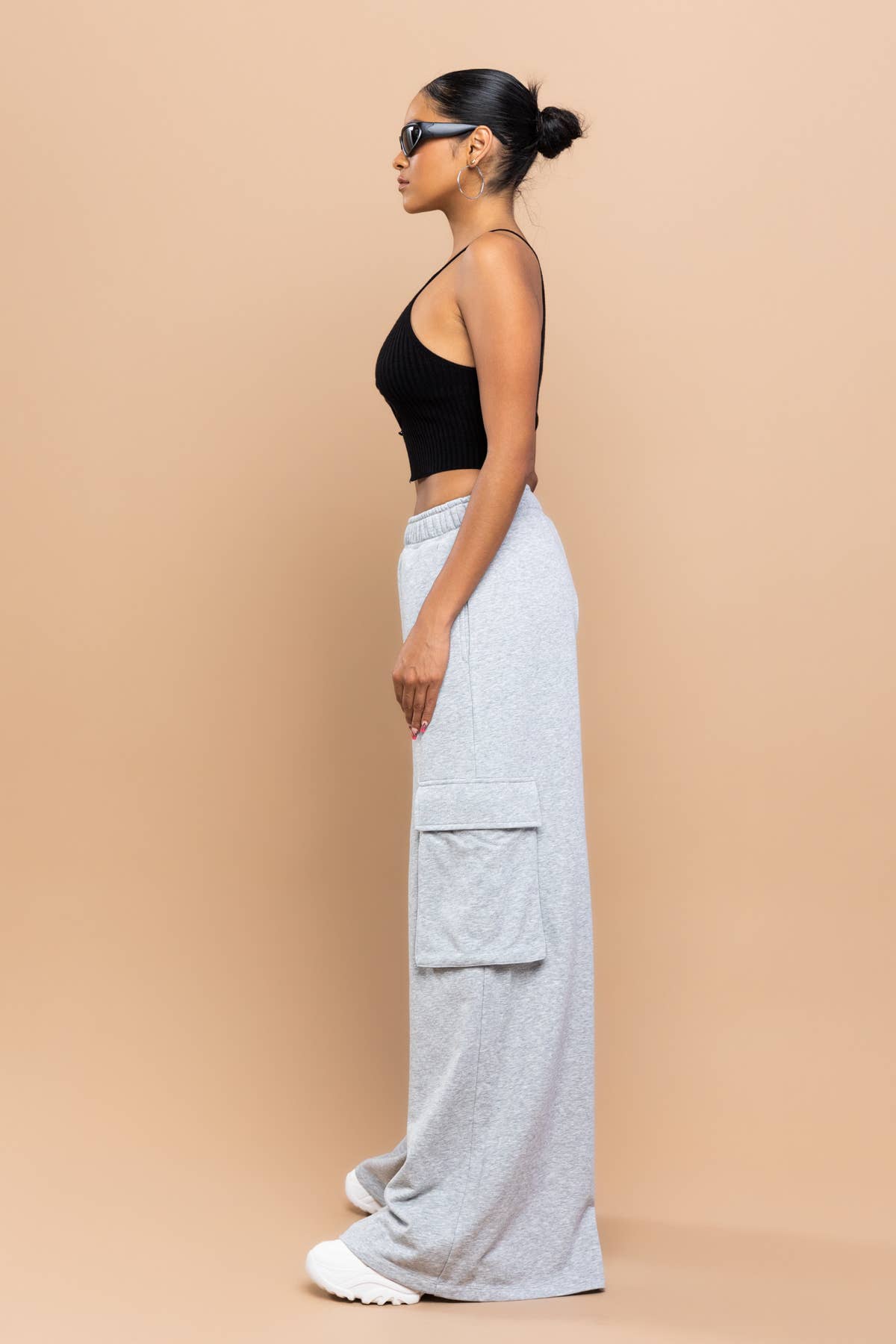 No Vacancy - Wholesale Lounge Sweatpants/Joggers - Women's - FRENCH TERRY WIDE CARGO SWEATPANTS6