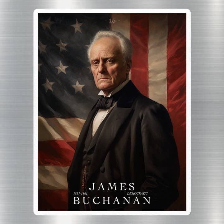GraffMerch.com - Wholesale Sticker - James Buchanan US President Sticker