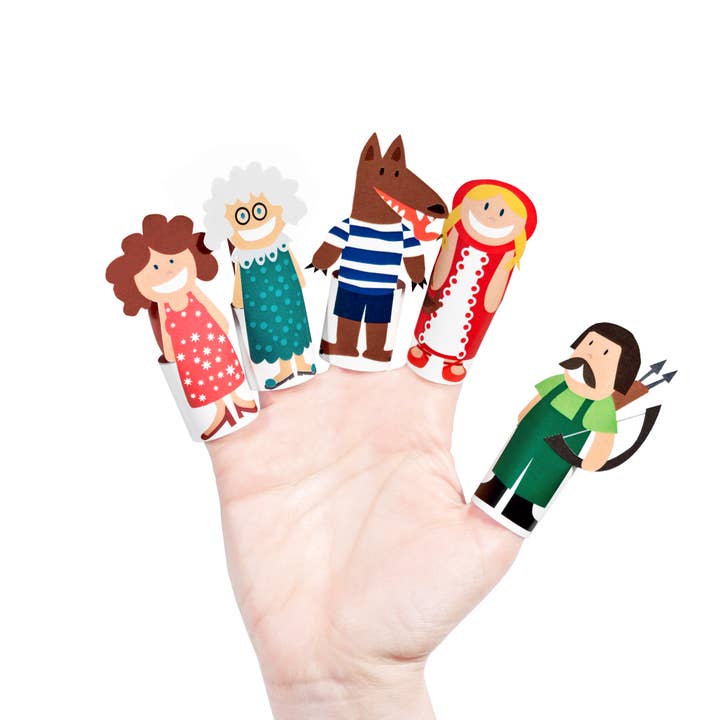 pukaca - Venta al por mayor Marioneta de dedo - Niños y bebés - Títeres de dedo de papel de Caperucita Roja
