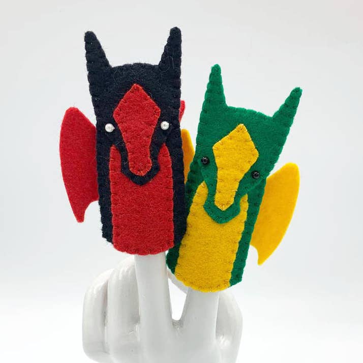 Dragon Felt Finger Puppet for wholesale by Lumpy Buttons
