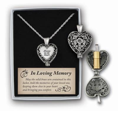 Abbey + CA Gift - Wholesale Locket Necklace - Always In My Heart Memorial Locket1