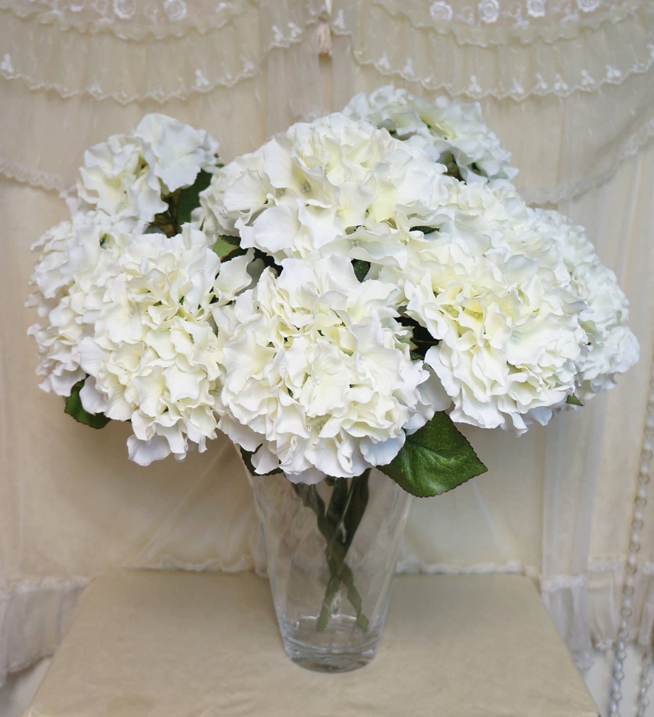 Sweet Home Deco - Wholesale Artificial Flowers - 18" Super Soft Silk Hydrangea Artificial Flower Bush White2