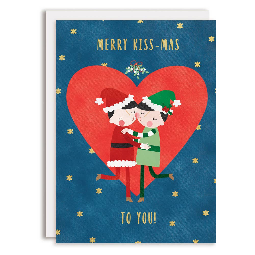 Rosy Designs – Engroshandel Julekort – Glædelig Kiss-Mas Mistelten Gay Jul Lykønskningskort0