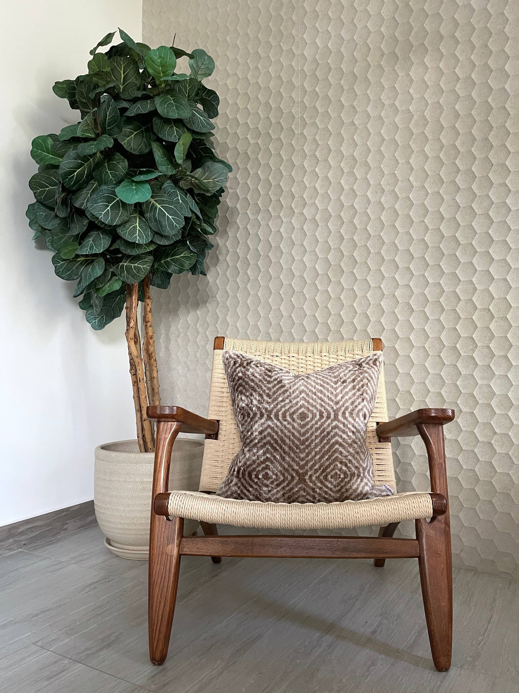 Mila∞Miro by Emelie - Wholesale Throw/Decorative Pillow - Velvet Ikat Cushion Beige Zebra | Velvet Ikat Pillowcase6