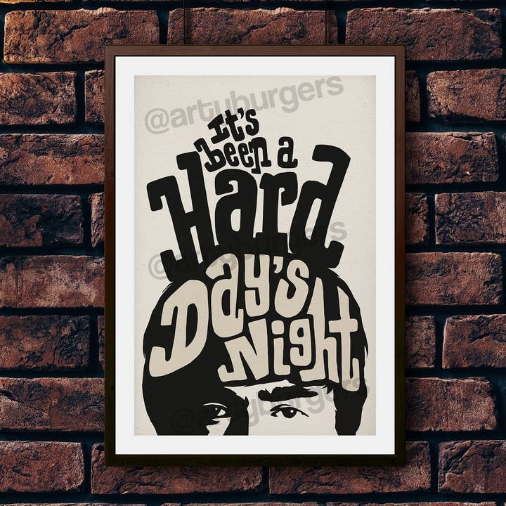 Hard Days Night | Rock Indie Lyrics Inspired | Music Poster for wholesale by ArtyBurgers