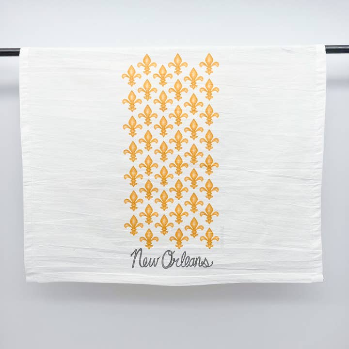 Gold Fleur De Lis New Orleans Towel Pretty Functional Decor for wholesale by Home Malone