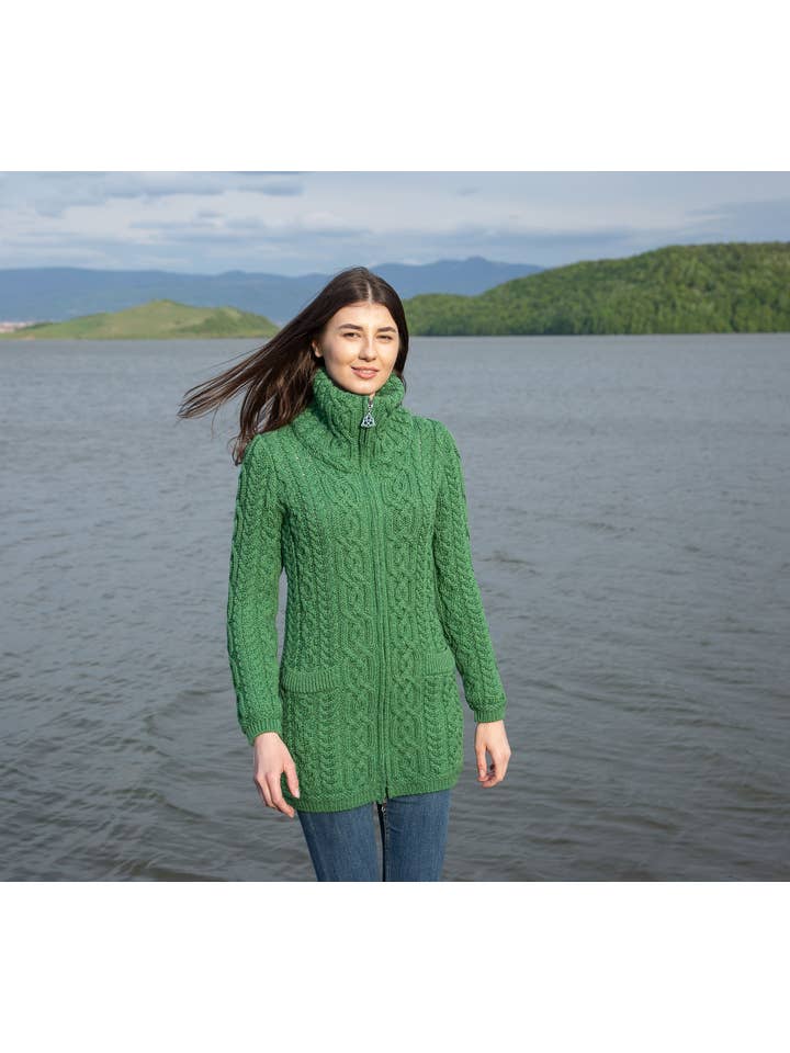 Saol - Wholesale Cardigan - Women's - Soft Touch Ladies Aran Zip Cardigan7