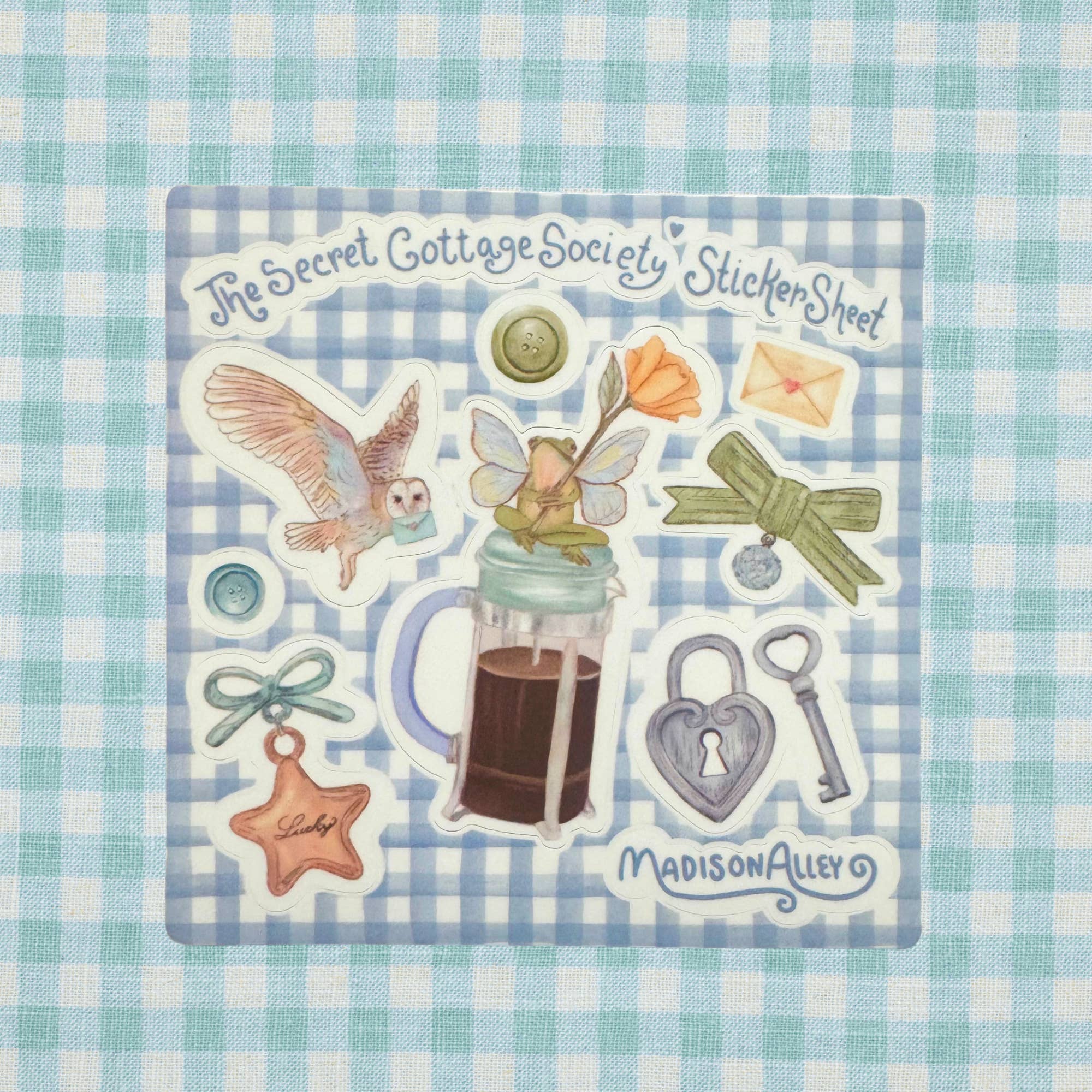 Madison Alley - Wholesale Sticker - The Secret Cottage Society - 4x4in Sticker Sheet