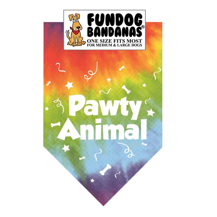 5 Pack Pawty Animal Bandana - Assorted Colors for wholesale by FunDog Bandanas