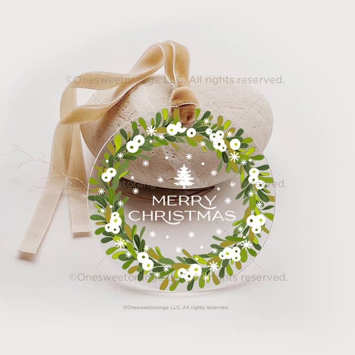 Vrolijk kerstornament van acryl voor wholesale door Onesweetorange