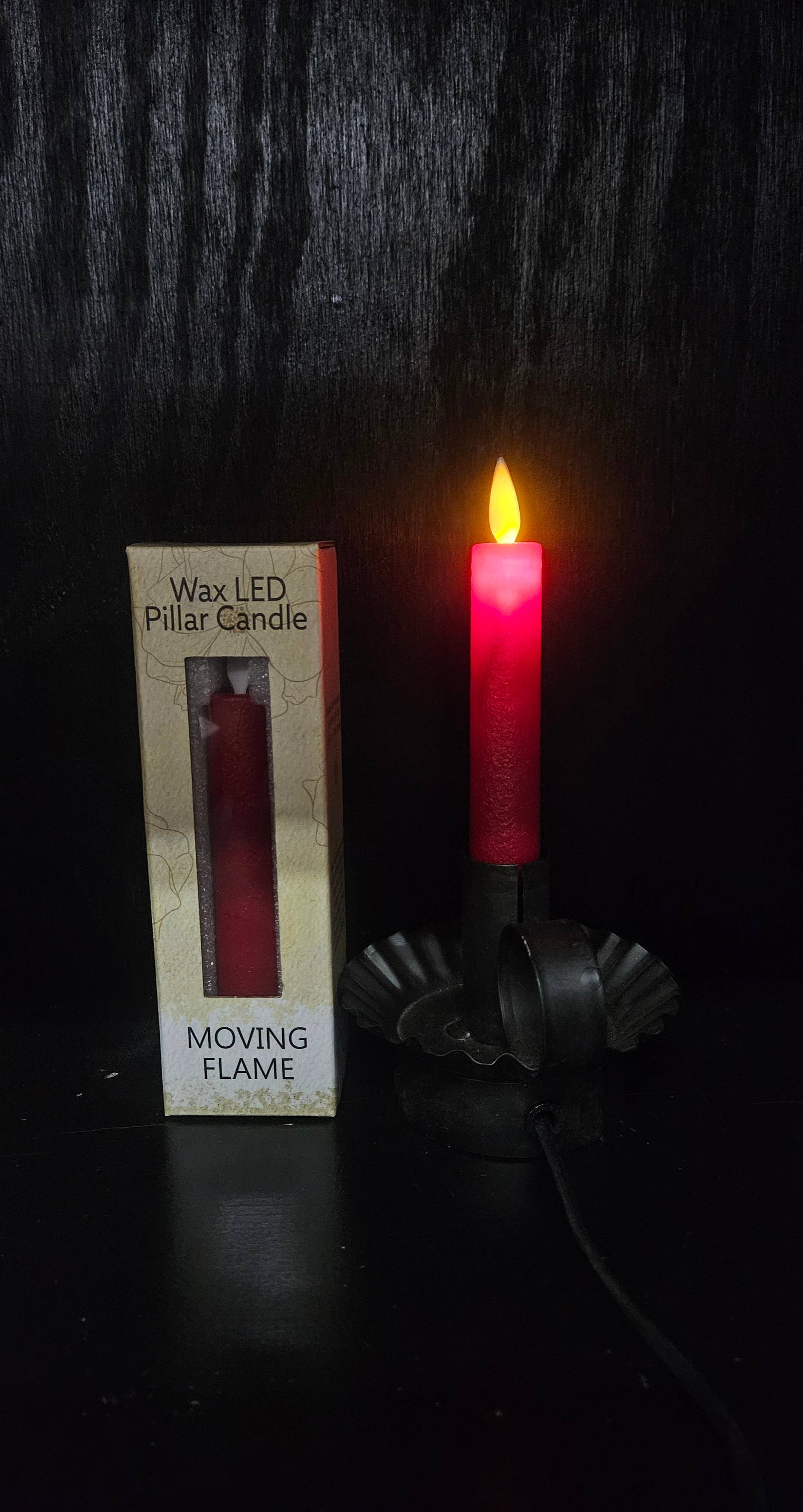 Wholesale Home Decor - Wholesale Tapered candle/candlestick - Red Electric Moving Flame LED Candle 5.5in1