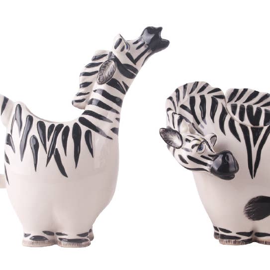 Blue Sky Clayworks – wholesale Dekorativ tallrik/fat/skål – Zebra Creamer och Sockerskål - Handgjord keramik