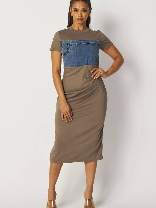 Robe mi-longue à manches courtes pour la vente par J2 FASHION