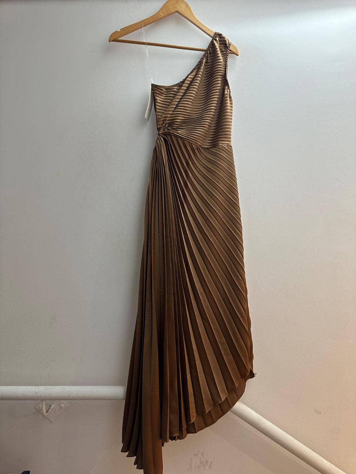 LORIANE – Vestido - Mulher por atacado – Vestido longo assimétrico plissado6