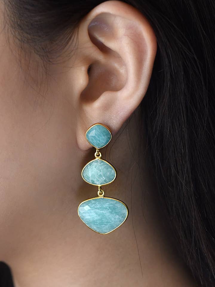 3 verschiedene Steinohrringe für den Großhandel von FELIX Z DESIGNS