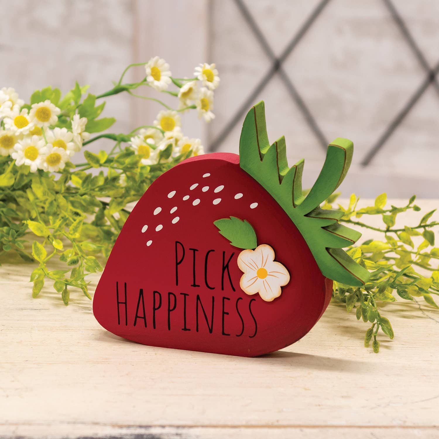 The Hearthside Collection - Vente Décorations de table - Panier à fraises en bois Pick Happiness1