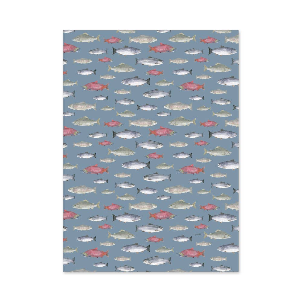 Yardia - Wholesale Tea Towel - Salmon Tea Towel - Organic Cotton Kitchen Towel2