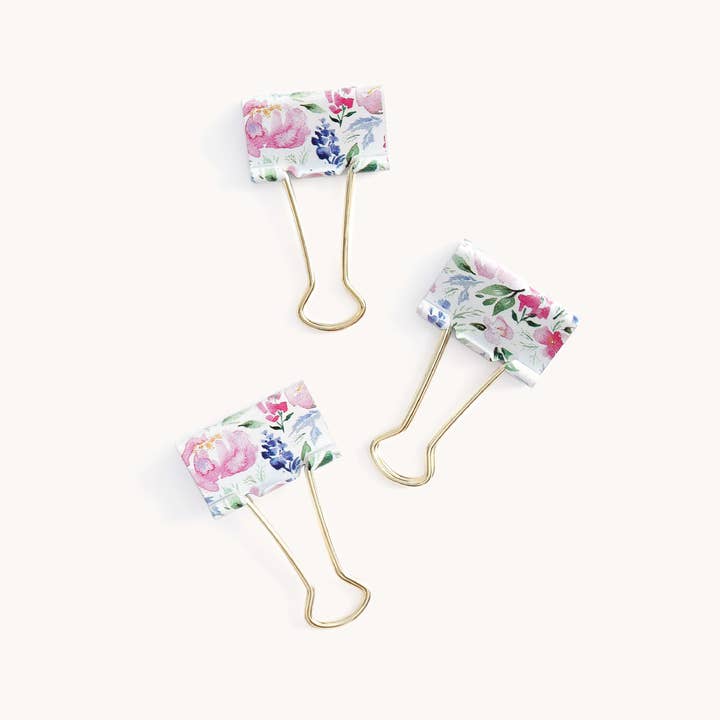 Binder Clips - Cottage Floral for wholesale by Simplified by Emily Ley