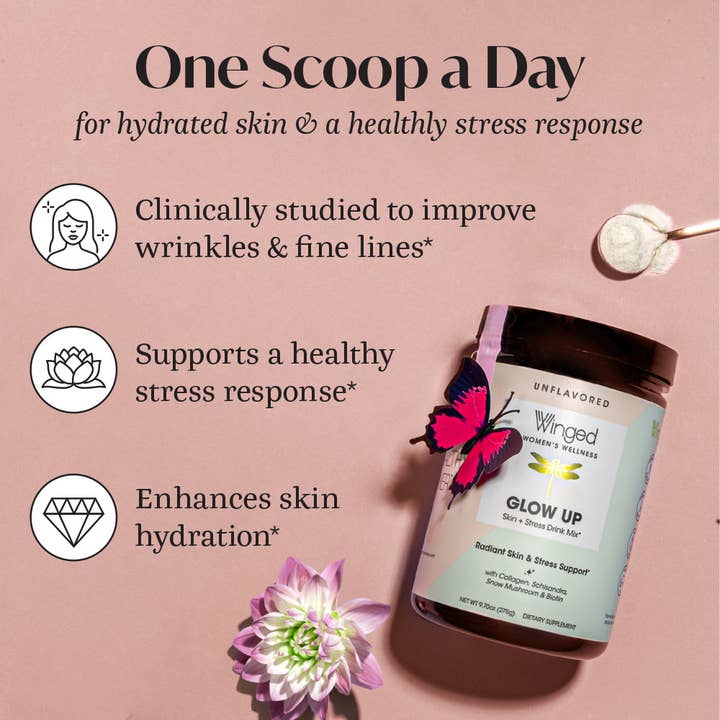 Winged - Wholesale Powdered health drink - Glow Up Collagen & Stress Powder - Unflavored2