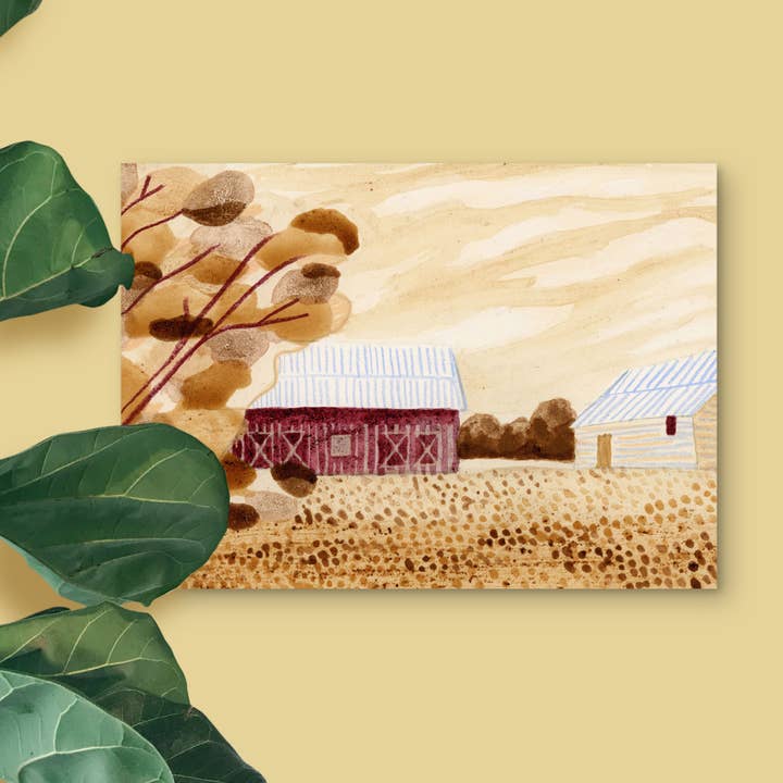 H Miller Ink Illustration Art wholesale products - Wholesale Art Print - Old Barn in Field | Art Print | Rustic Wall Art & Home Decor3