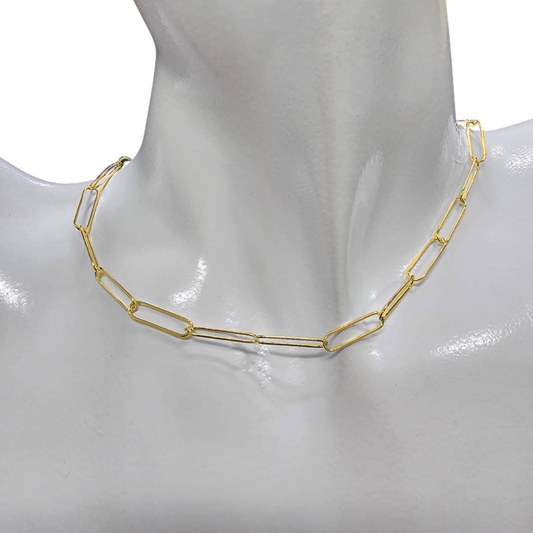 Amberman - Vente Collier maille et chaîne - Chaîne en argent sterling plaqué or italien anti-ternissement 18''1