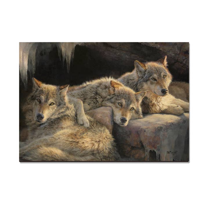 DaydreamHQ - Wholesale Postcard - Touch of Dusk Wolves - Wood Postcards & Magnets