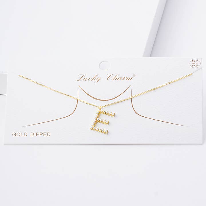 OHBOOBA DESIGN - Wholesale Pendant/Charm Necklace - Gold Plated Pearl Initial Necklace9