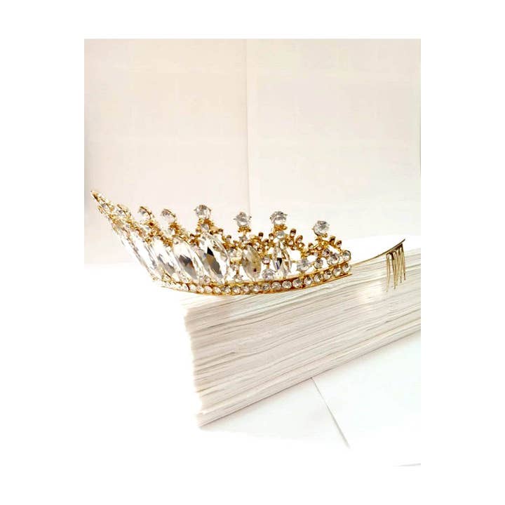 Chicas - Wholesale Tiara - Women's - One Size Fits All Metal Tiara With Jewels HT912-10