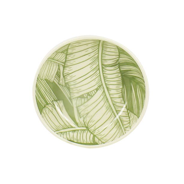 Novastyl - Wholesale Serve Bowl - Coupelle leaves 600ml in green stoneware0