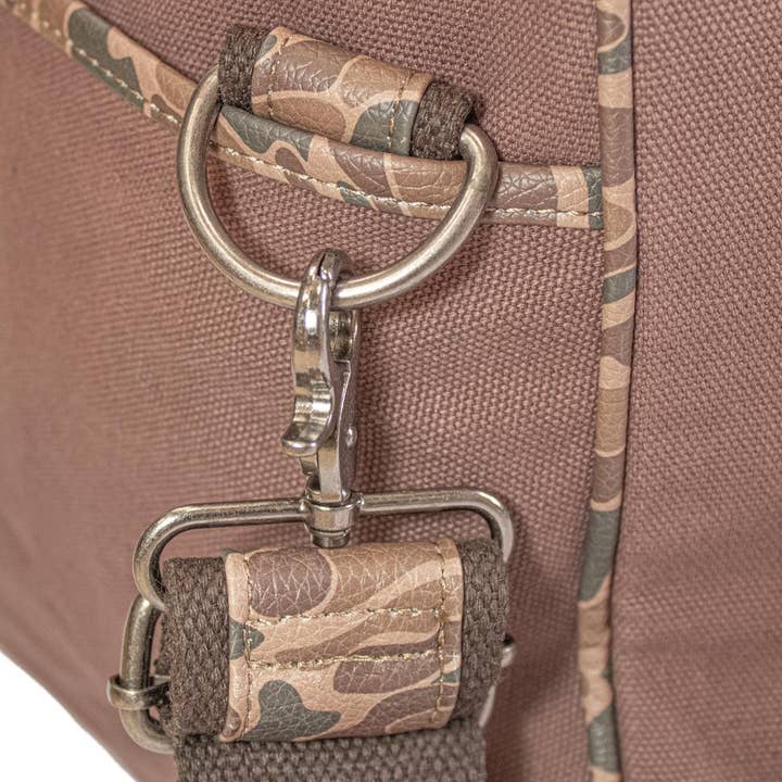 Brown Tan Georgia Bulldogs Camo Canvas Weekender Bag for wholesale on Faire3