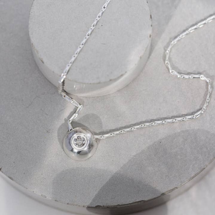 Dotty Silver Grey Diamond Pendant for wholesale by BOO jewellery
