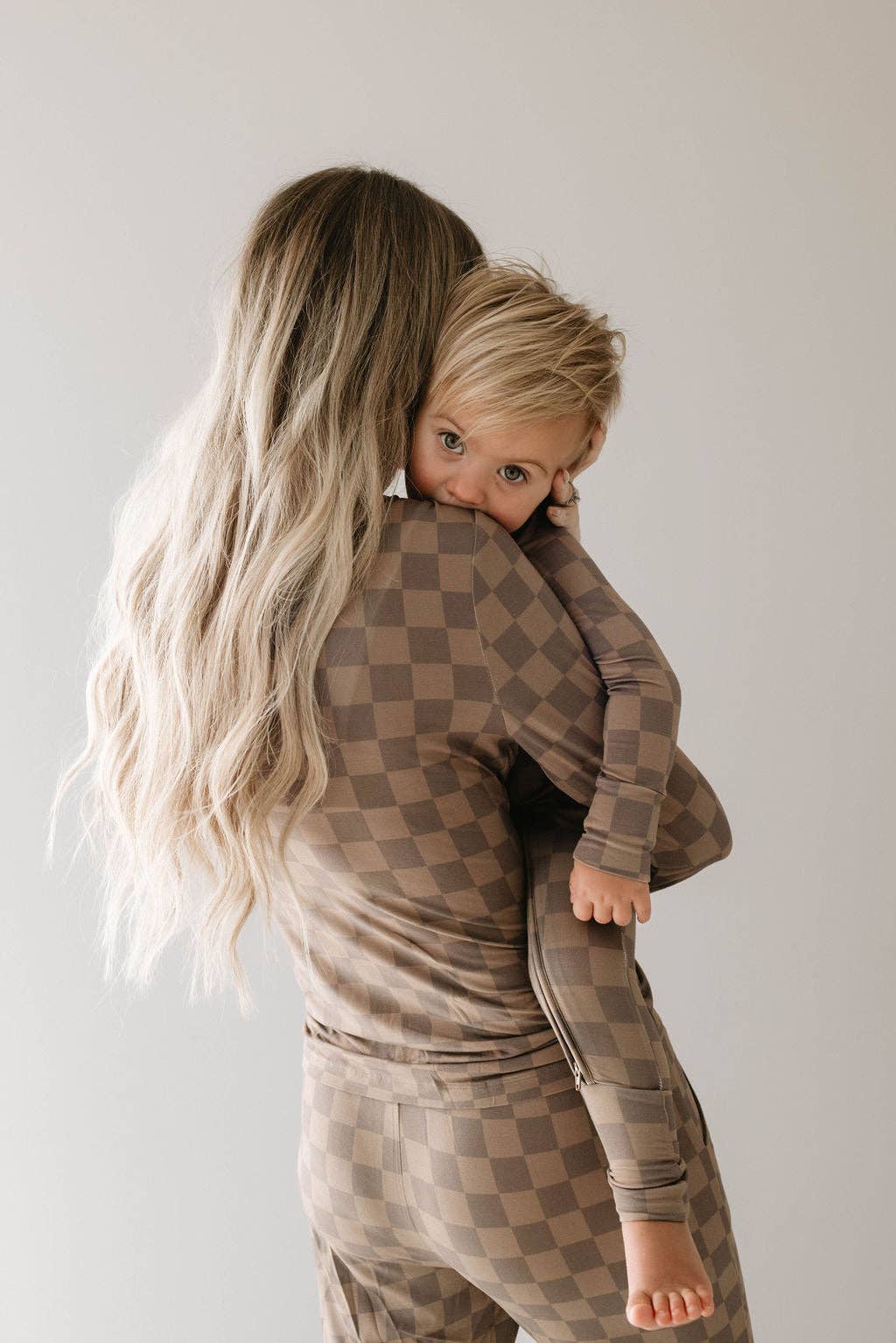 Forever French Baby - Wholesale Sleepwear Set - Women's - Women's Bamboo Pajama | Faded Brown Checkerboard6