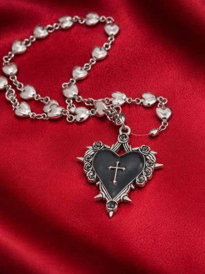 Zwart Gotisch Hart Ketting voor wholesale door Wild & Free