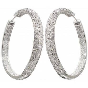 Earrings Pave Hoop 501E11220 48" for wholesale by Zirconmania Wholesale Fashion Jewelry