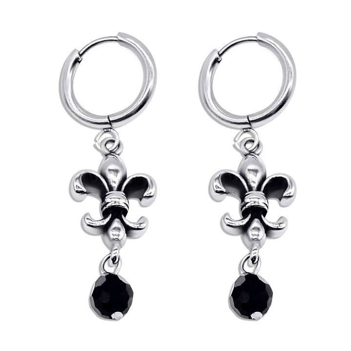 Fleur De Lis Hoop Earrings for wholesale by Mysticum Luna