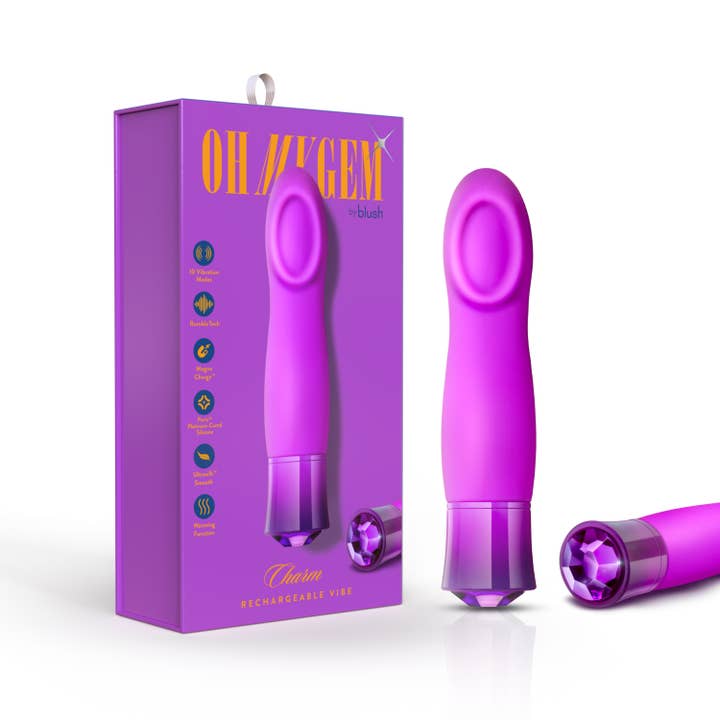 Oh My Gem by Blush - Charm - 5.5" G Spot Vibrator - Amethyst for wholesale by Blush