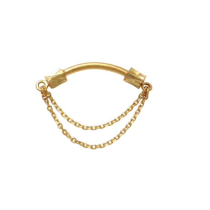 14-karätiges Massivgold | Septumklicker mit Kette | Körperschmuck | massives Gold | Daith Piercing | Septumring | Nasenring | Septumring für den Großhandel von Zahav Jewelry