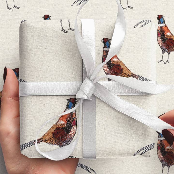 Pheasant Wrapping Paper for wholesale by Francesca Kemp Textile Art