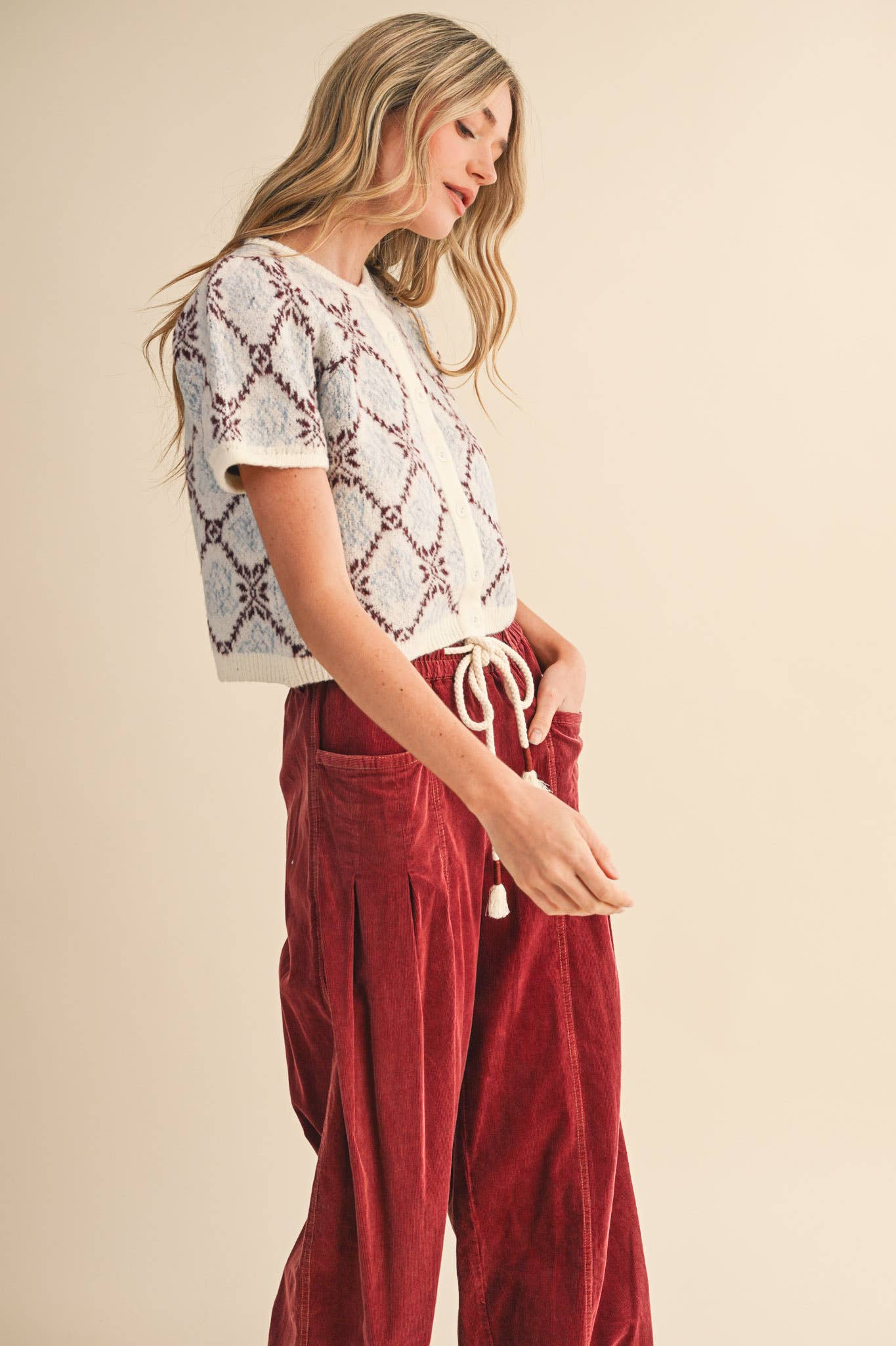 &MERCI - Wholesale Cardigan - Women's - FLORAL SHORT SLEEVE SWEATER CARDIGAN MSW112581