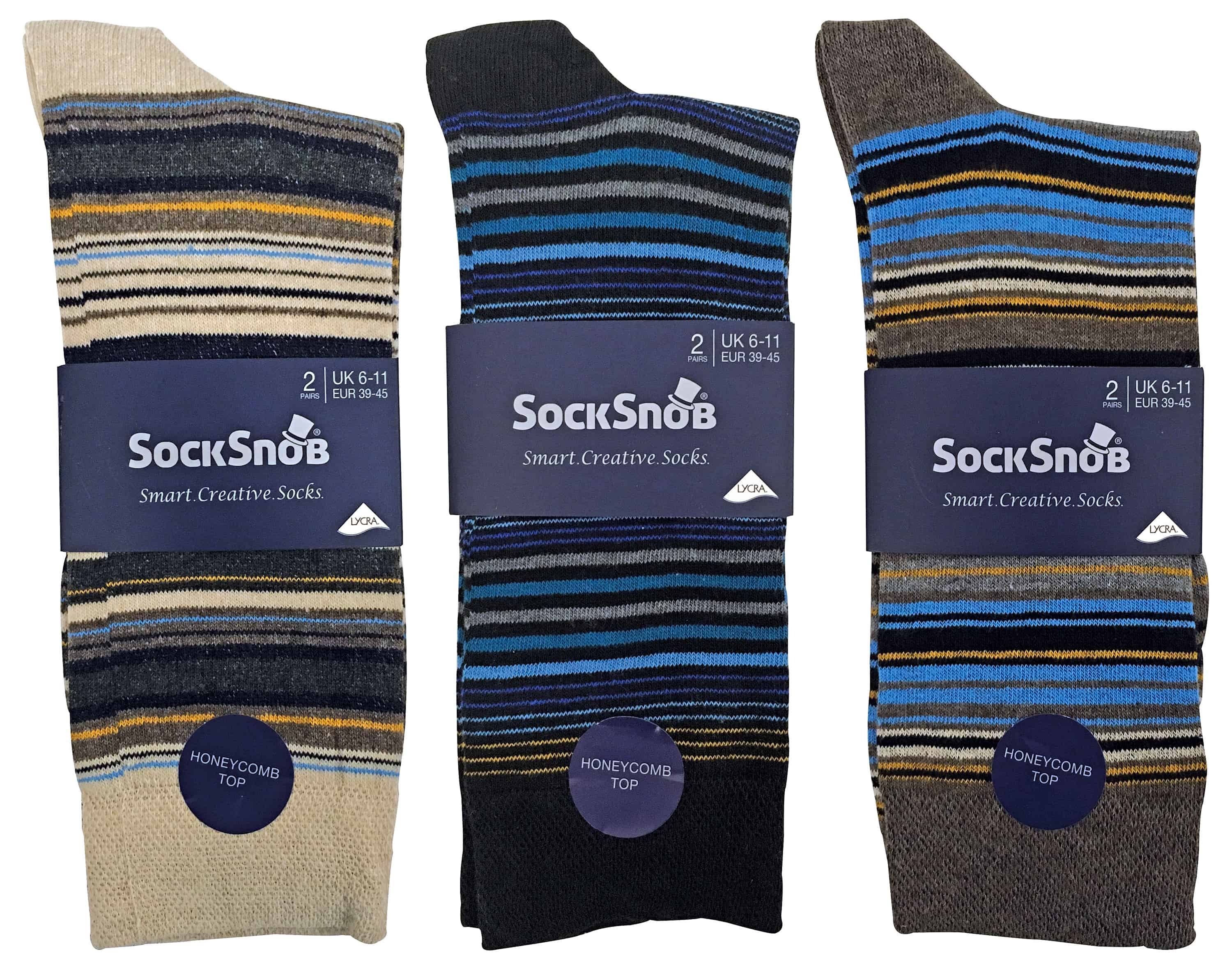Pontivia Commerce – wholesale Socks – Men's – Mens 6 pack colourful striped patterned dress cotton socks1