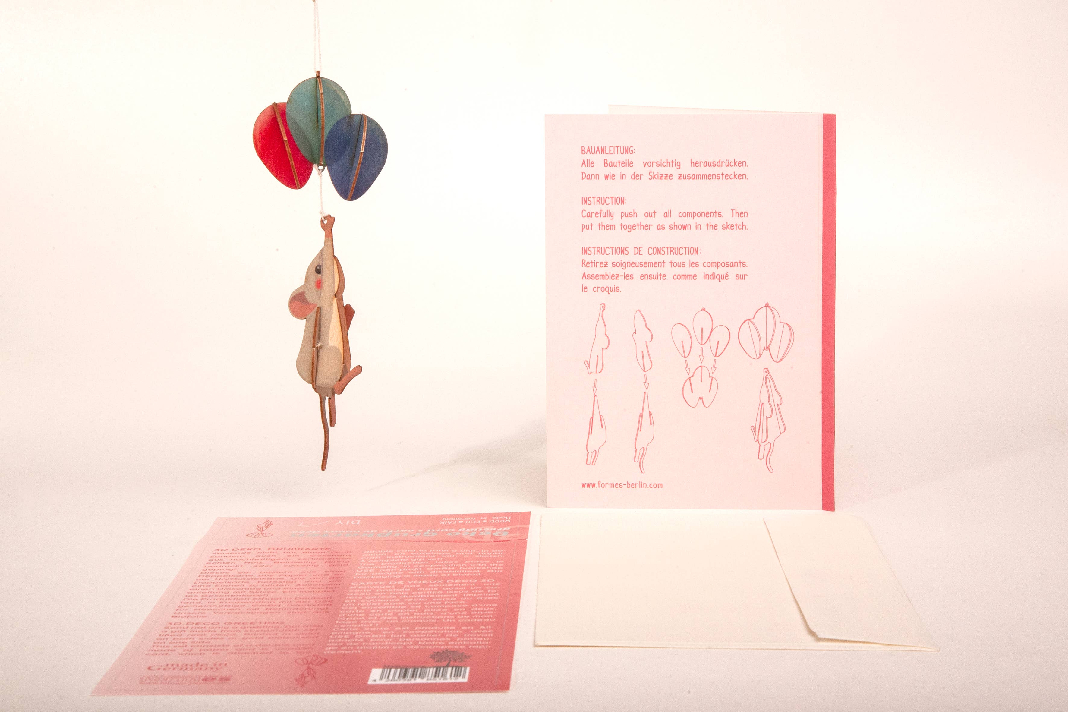 Formes Berlin GbR – postal de felicitações por atacado – Cartão de saudação decorativo 3D de rato5