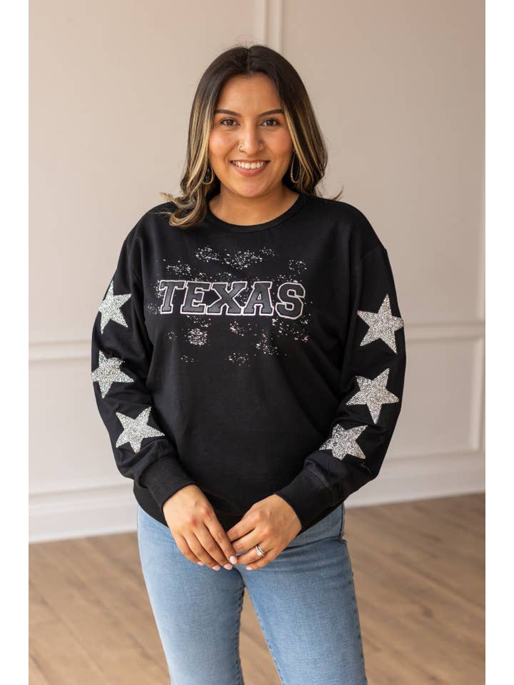 Lone Star State Crewneck, Black for wholesale on Faire