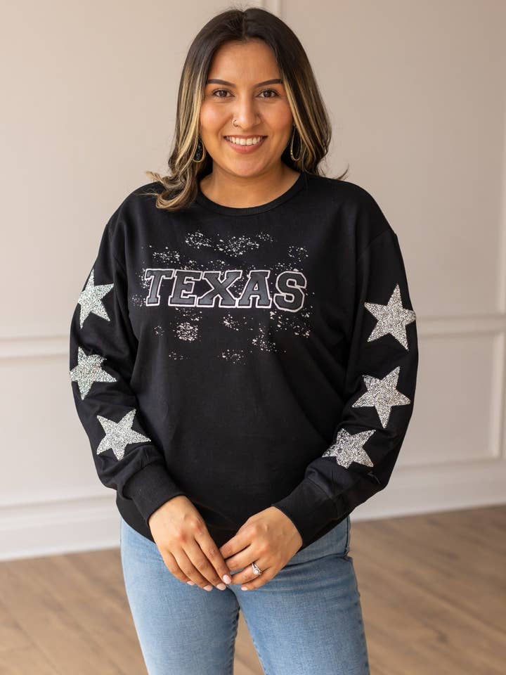 Lone Star State Crewneck, Black for wholesale on Faire0