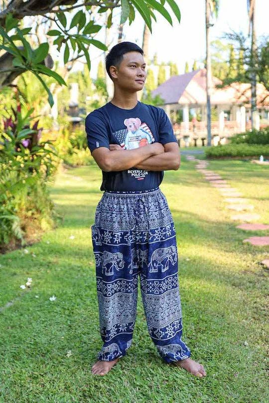 Studio 12 Collective (previously Ethnic Lanna) – Engroshandel Bukser - Herre – Herre Boho Flowy Bukser - Elefant Print6