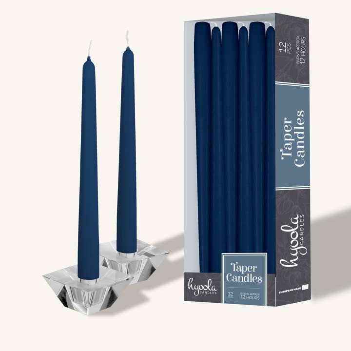 Blue Taper Candles - 14 Inch - 12 Pack for wholesale by Hyoola Candles