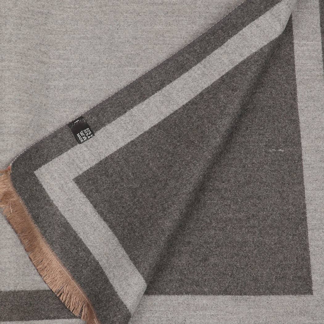 Fashion City - Wholesale Wrap - Women's - Reversible Oversized Border Cashmere Feel Shawl37