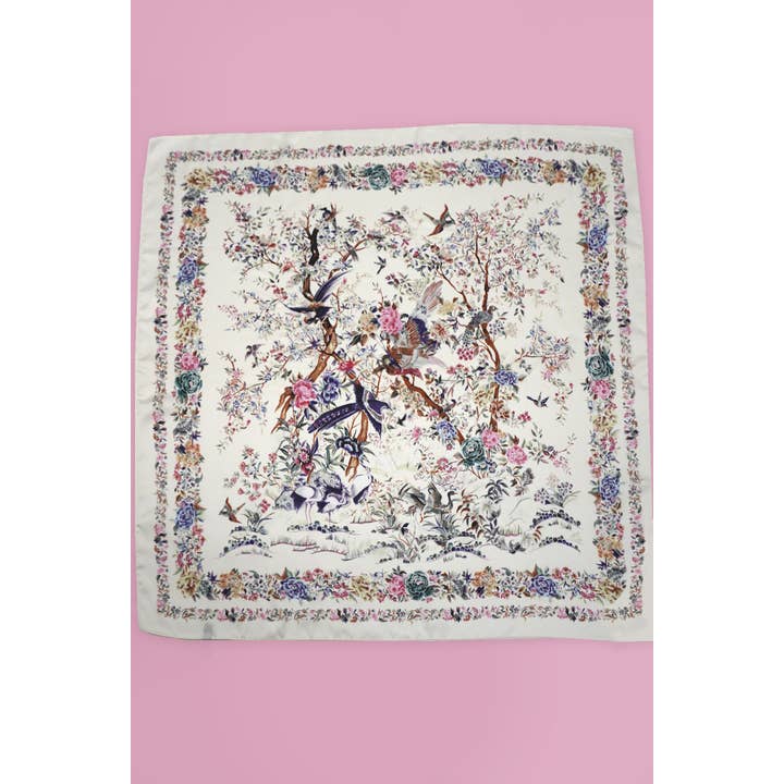 OFF WHITE LARGE FLORAL PRINT BANDANA SCARF | 40SC654 for wholesale on Faire