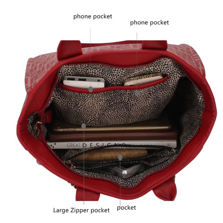 MKF Collection - Venta al por mayor Bolsa de asa- Mujer - Bolso de mano Marlene de piel vegana para mujer con cartera de Mia K6