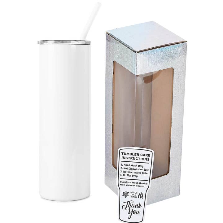 20oz Skinny Tumbler Glitter Shimmer for wholesale by MakerFlo