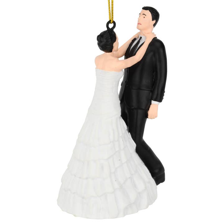 Funny Bride & Groom Marriage Ornament Newlyweds Gift - Also Hilarious Wedding Cake Topper for wholesale by Tree Buddees